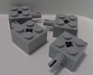 LEGO 6232 6347704 Brick 2X2 With Pin & Axle Hole Medium Stone Grey x4 Parts - Picture 1 of 1