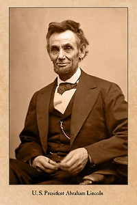 ABRAHAM LINCOLN By Alexander Gardner CIVIL WAR VINTAGE PHOTOGRAPH CARD CDV RP - Picture 1 of 1