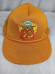 Hess Gasoline New Super Detergent Premium 93 Octane Ball Cap Hat Orange Yellow - Picture 1 of 9