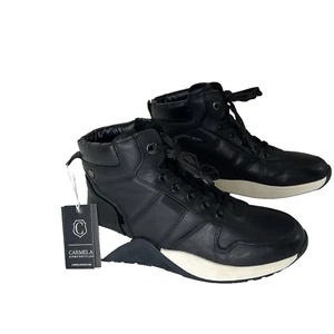 Carmela Comfortflex Made In Spain Leather Ankle Booties Black Size 9.5 - Picture 1 of 12