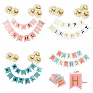 Glitter Holographic Happy Birthday Banner Bunting Letter Party Decoratio Garland - Picture 1 of 37