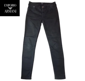 Emporio Armani Orchid Womens Black Slim Fit Jeans W27 L31 Premium Low Rise Demin - Picture 1 of 11