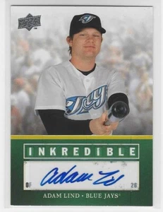 2008 Upper Deck Inkredible #INK-AL Autograph ADAM LIND Blue Jays - Picture 1 of 2