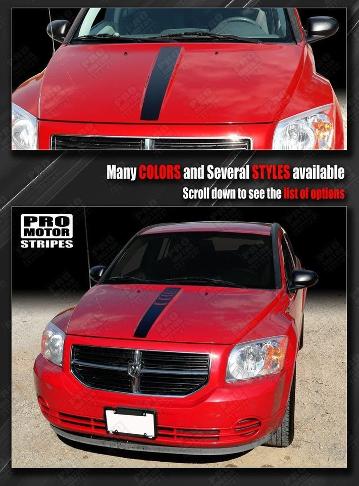 Calcomanía a rayas Dodge Caliber 2007-2012 capó acento central (elige el color) Foto 1 de 2