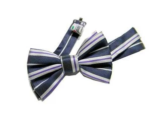 Baby BUTTERFLY BLUE WHITE STRIPED PURPLE BUTTERFLY BABY SILK MADE ITALY - Picture 1 of 2
