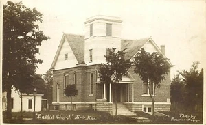 BPTIST CHURCH, ERIE, KANSAS, RPPC, VINTAGE POSTKARTE - Bild 1 von 2
