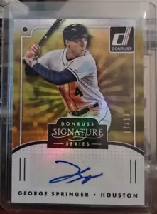 GEORGE SPRINGER 2016 Donruss Signature Series Auto ORO parallelo #d 07/10 Astros - Foto 1 di 3
