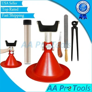 Standard Base Hoof Stand Adjustable (RED) with Hoof Rasp, Nipper & Hoof Knife - Picture 1 of 2