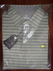 Neu Masters Tech Augusta National Golf Polo grau & gelb Shirt Large - neu mit Etikett - Bild 1 von 1