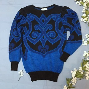 Maglione donna vintage Inca Imports maglia - nero/blu - Foto 1 di 12