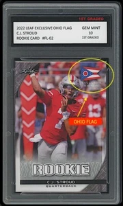 C.J. Tarjeta de novato Stroud 2022-23 Leaf exclusiva bandera de Ohio primer grado 10 texanos CJ - Imagen 1 de 1
