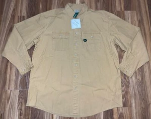 LL Bean Shirt Men XLT Tan Sunwashed Canvas Casual Outdoor Hike Fish Camp New - Picture 1 of 9