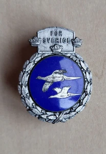 Vintage enamel Sweden Hunting Association brooch pin badge För Sverige Pheasant - Picture 1 of 3