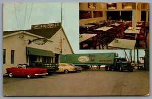Postcard Eureka CA c1953 Lazios Sea Foods Tom Lazio Fish Co. Dual View Interior - Picture 1 of 2