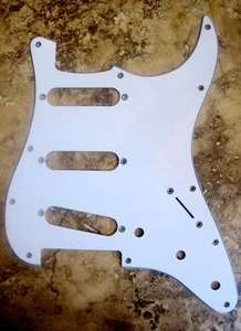 NEW Stratocaster SSS Pickguard White 11 Hole 3 Ply for USA style Strat Guitar - Picture 1 of 3