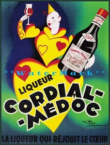Cordial Medoc 1920 Likör französische Werbung Vintage Poster Druck Retro Style - Bild 1 von 4