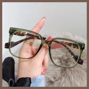 AU Gm Glasses Retro Big Frame Myopia Frame Fashion Anti-blue Light Flat Mirror - Picture 1 of 11