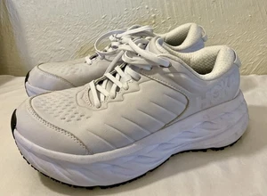 Hoka One One Bondi SR 1110520WH Women US 8.5 Running Shoes White Leather Sneaker - Picture 1 of 24