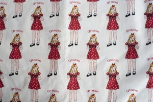 1/2 yarda LITTLE GRACIE Judie Rothermel Marcus Brothers Textiles De Colección Tela Roja - Imagen 1 de 2