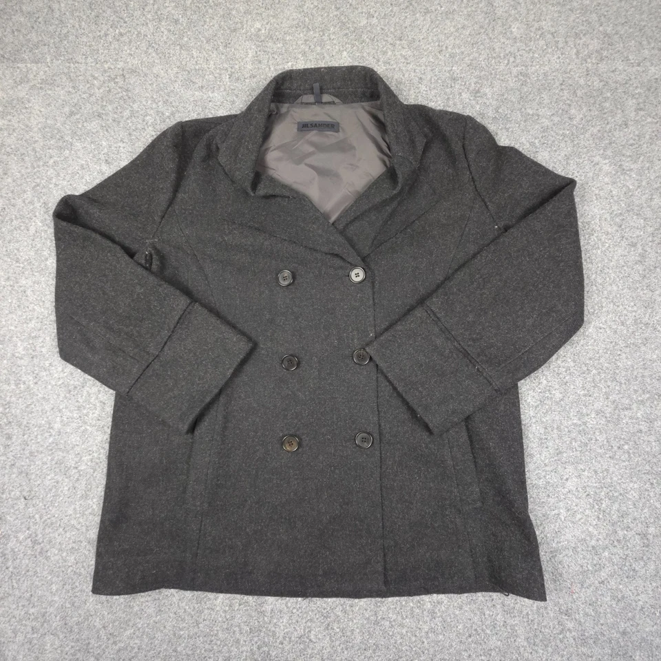 Abrigo Jilsander Pea Mujer 40 Gris Lana Manga Larga Botón Invierno Chaqueta Talla 40 Foto 1 de 4