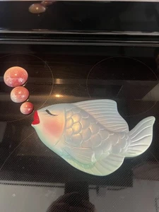 Vintage Wandfisch mit Blasen - Bild 1 von 9