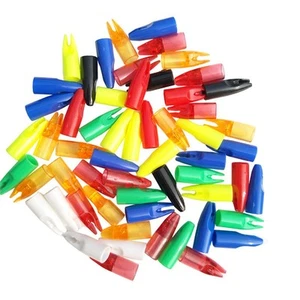 50X Archery Arrow Nocks 8mm Glue on Plastic Tails Wood Bamboo Shaft Bow Hunting - Picture 1 of 30