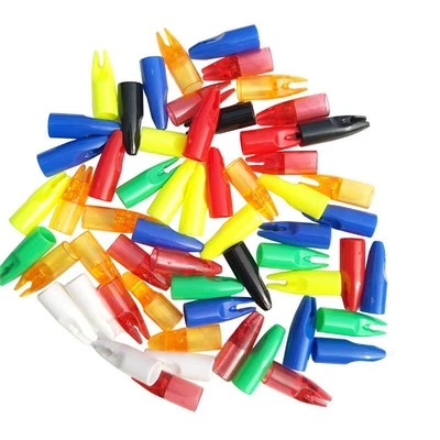 50X Archery Arrow Nocks 8mm Glue on Plastic Tails Wood Bamboo Shaft Bow Hunting - Image 1 of 4