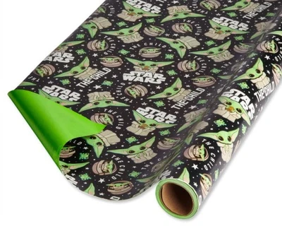 Papel de envolver mandaloriano Star Wars, el niño/bebé Yoda (1 rollo, 75 cuadrados) Ft.) Foto 1 de 4