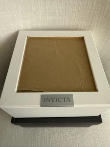 Invicta 6 Slot Leather Watch Box Display Case Organizer Glass Storage White - Picture 1 of 6