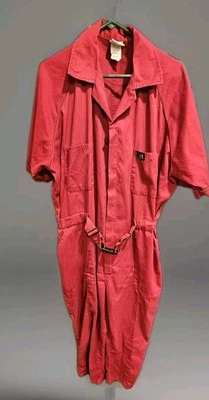 Vintage Deep Red Sweet Company 48 Reg Dad Bod Jumpsuit Mechanic Belt Crest (10) - Image 1 of 4