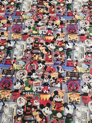 复古罕见 Nicole Miller 100% 真丝米老鼠鼓手围巾领巾 21"x21" — 第 1/4 张图片