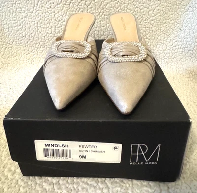 Sandálias PELLE MODA "MINDI-SH" estanho cetim/brilhante TAMANHO 9M - Imagem 1 de 4