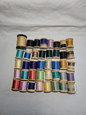 Vintage J&P Coats And Clark's Thread On Wooden Spools Lot Of 40 - Image 1 of 4