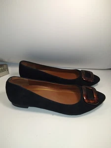 Vionic Amanda Suede Tortoise Buckle Pointed Toe Ballet Flats Women's sz 7.5 - Picture 1 of 11