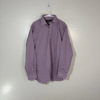 Camisa Polo Ralph Lauren Para Hombres Grande 16 Vestido de Guinga Abotonada Clásica Preppy Foto 1 de 4