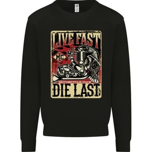 Live Fast Motorcycle Motorbike Biker Chopper Kids Sweatshirt Jumper - Picture 1 of 35