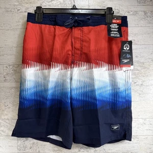 Speedo Herren Badehose 20 Zoll Boardshorts rot weiß blau Neu mit Etikett M 4. Juli USA - Bild 1 von 13