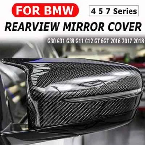 For BMW G20 G21 G22 G30 G31 G11 G14 G15 3K Carbon Fiber Side Mirror Cover Caps - Bild 1 von 14