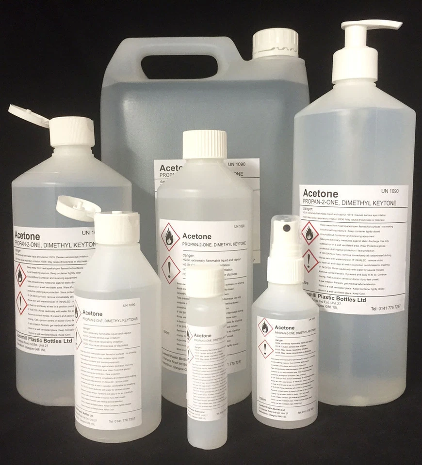 ACETONE 99.5% PURE HIGH STRENGTH NAIL GEL POLISH REMOVER 35ml to 100 Litre (L) - Image 1 of 1