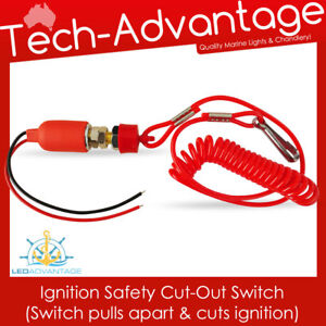 12V IGNITION SAFETY CUTOUT SWITCH COMPLETE - BOAT/TINNY/MARINE/DINGHY/YACHT