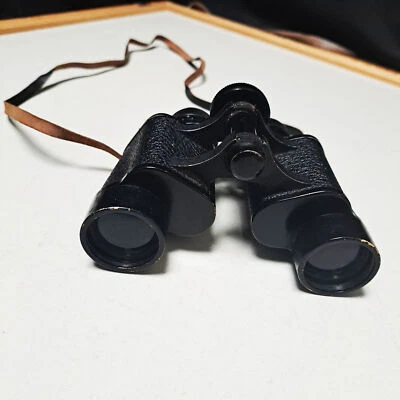 Vintage Lieberman and Gortz 8 x 32 Coated Lenses Binoculars with Leather Strap - Image 1 of 4
