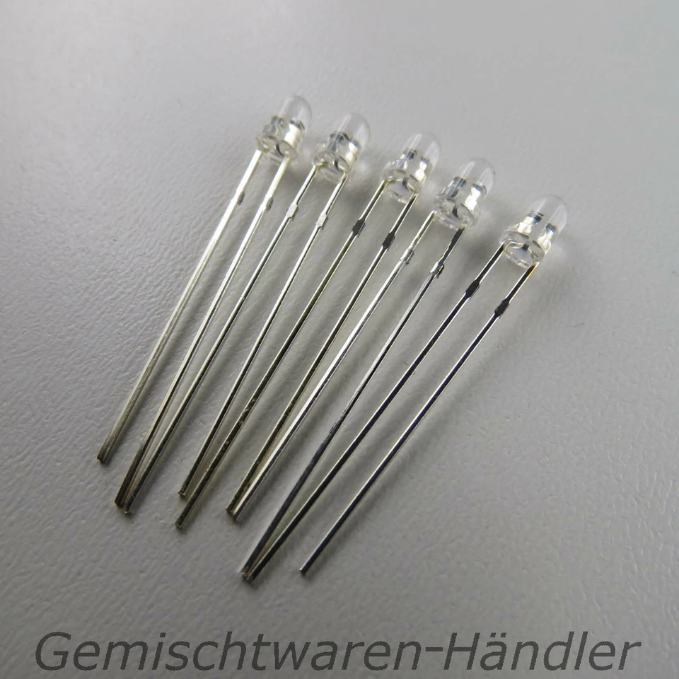 5 rote LEDs 3mm LED Sortiment zusammenstellbar klar rot blau gelb grün weiß - Bild 1 von 1