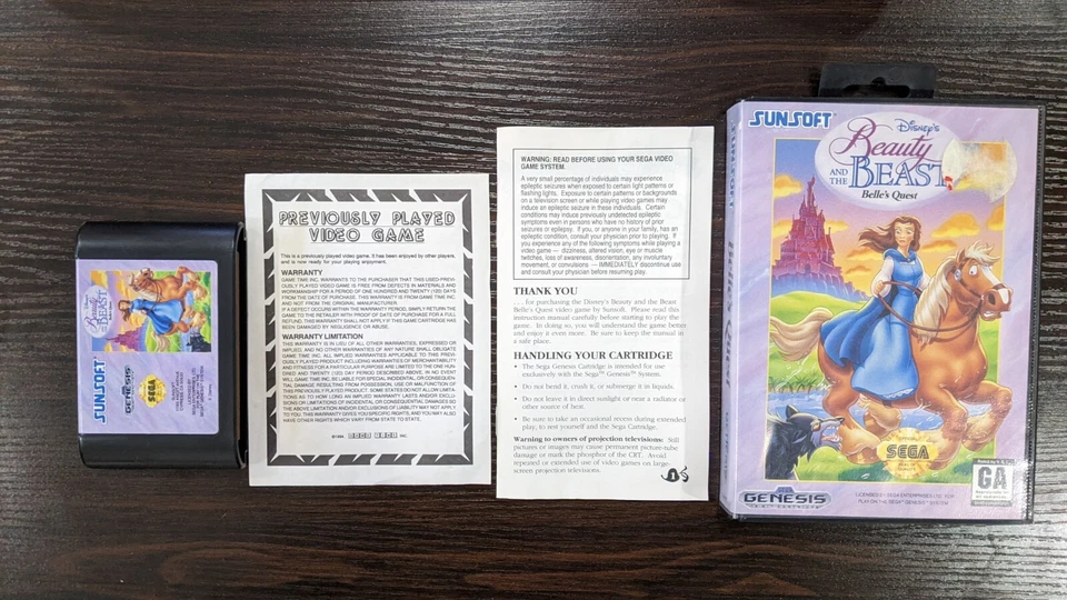 Disney's Beauty and the Beast: Belle's Quest - Sega Genesis- No Manual - Tested - Image 1 of 1