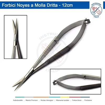 MEDENTRA Chirurgiche Noyes Forbici a Molla Dritta Castroviejo Strument per Microchirurgia