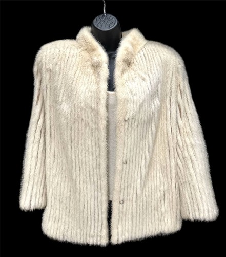 OFF WHITE Giacca pelliccia visone donna vintage Barth vento bianco