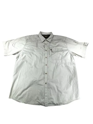 CAT Beige Short Sleeve Cotton Shirt Mens XX-Large Workwear - Image 1 of 4
