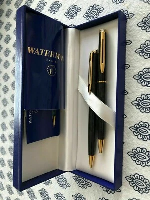 Juego de bolígrafo y lápiz Waterman Hemisphere gris mármol y dorado en caja * Foto 1 de 3