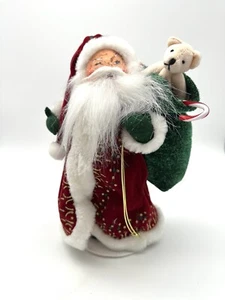 2007 Annalee Santa Claus 9" Gold Glitz NEW Burgundy Christmas Figure - Picture 1 of 12