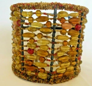 Pier 1 Beaded Votive Candle Wall Hanger Boho style - Picture 1 of 7