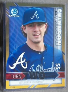 Dansby Swanson Sean Newcomb 2016 Bowman Turn Two Gold 5x7 Card #5/10  Braves - Picture 1 of 2